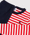 Pijama snugfit de algodón orgánico de rayas rojas para niño rojo PEPS/blanco MULTICO