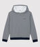 Sudadera con capucha a rayas de algodón de mujer azul SMOKING/blanco MARSHMALLOW