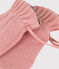 Manoplas de punto tricotado con forro polar reciclado para bebé rosa SALINE