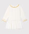 Vestido bimaterial de manga larga para bebé niña blanco MARSHMALLOW/amarillo OR