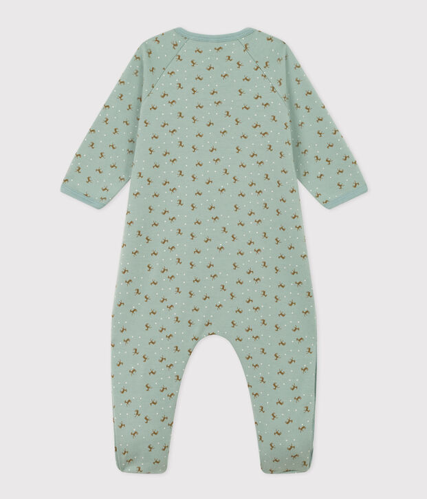 Pijama de felpa estampado para beb&eacute; verde/multicolor