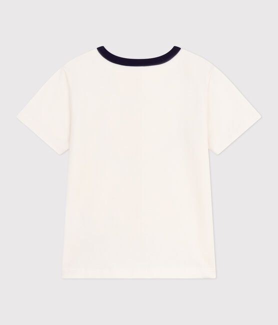 Camiseta infantil estampada de manga corta crudo MILK
