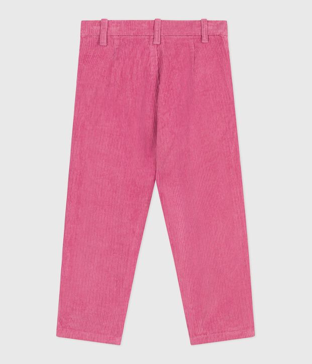 Pantal&oacute;n infantil liso de pana rosa