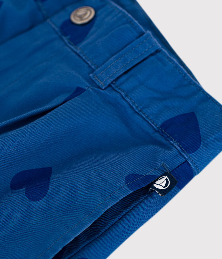 Shorts infantiles de algod&oacute;n con corazones azul/azul