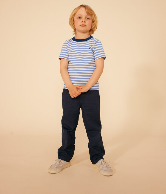 Camiseta a rayas de jersey ligero para niño GAULOISE/ MARSHMALLOW