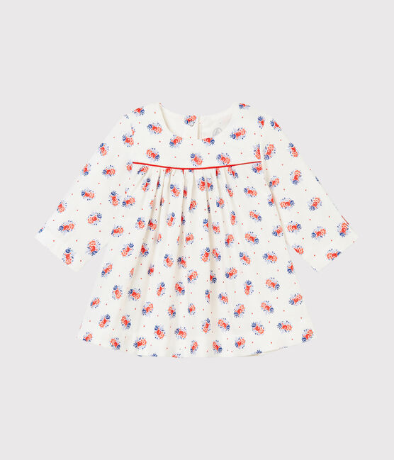 Vestido para bebé niña en túbico estampado blanco LAIT/blanco MULTICO