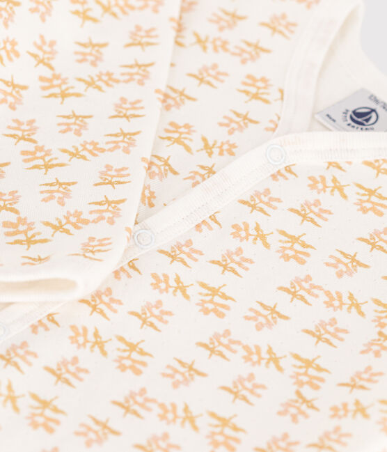 Pijama de túbico con flores para bebé blanco MARSHMALLOW/blanco MULTICO
