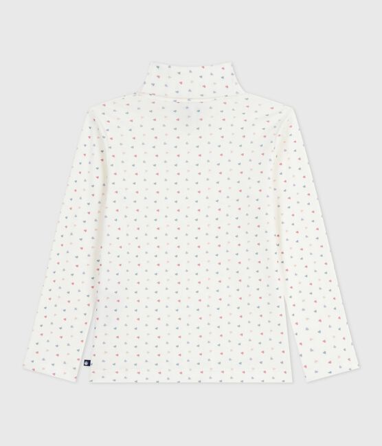 Camiseta infantil de cuello alto de algodón estampado blanco MARSHMALLOW/blanco MULTICO