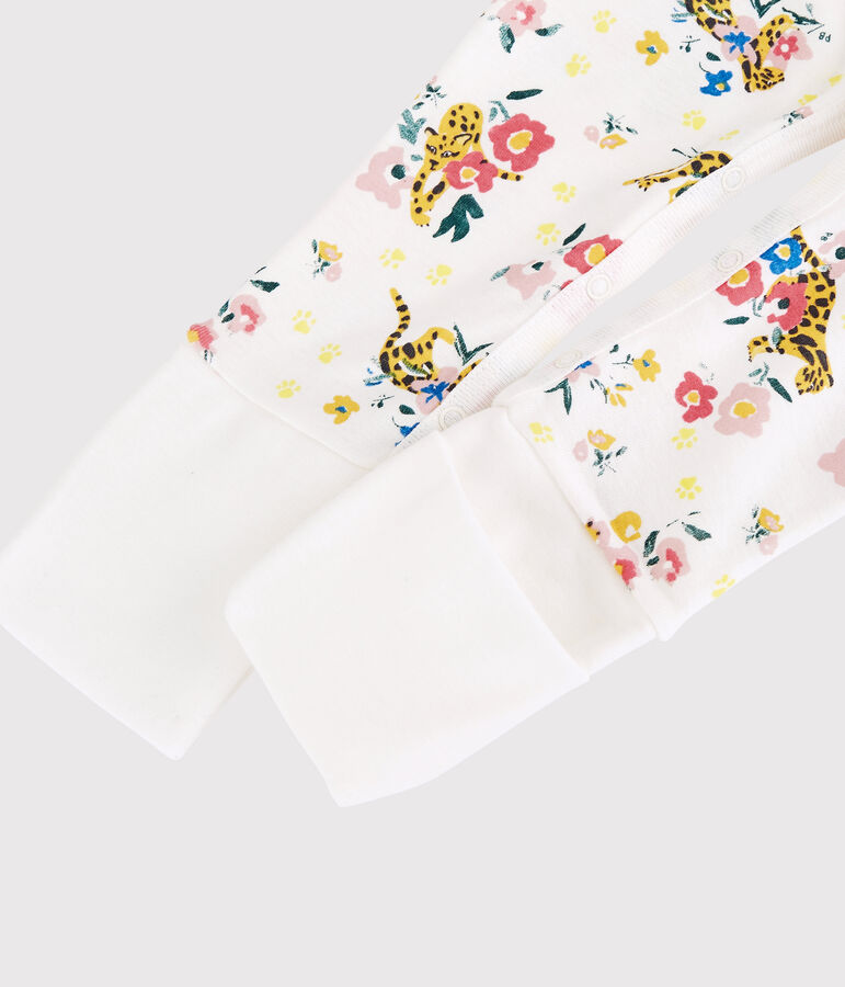 Pelele de beb&eacute; con pies amovibles fosforescente de algod&oacute;n blanco/multicolor