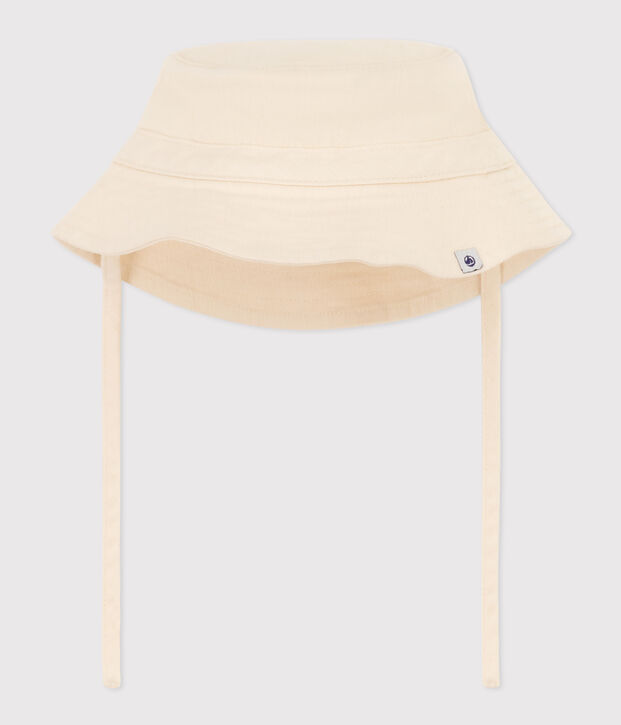 Gorro vaquero liso para beb&eacute; crudo