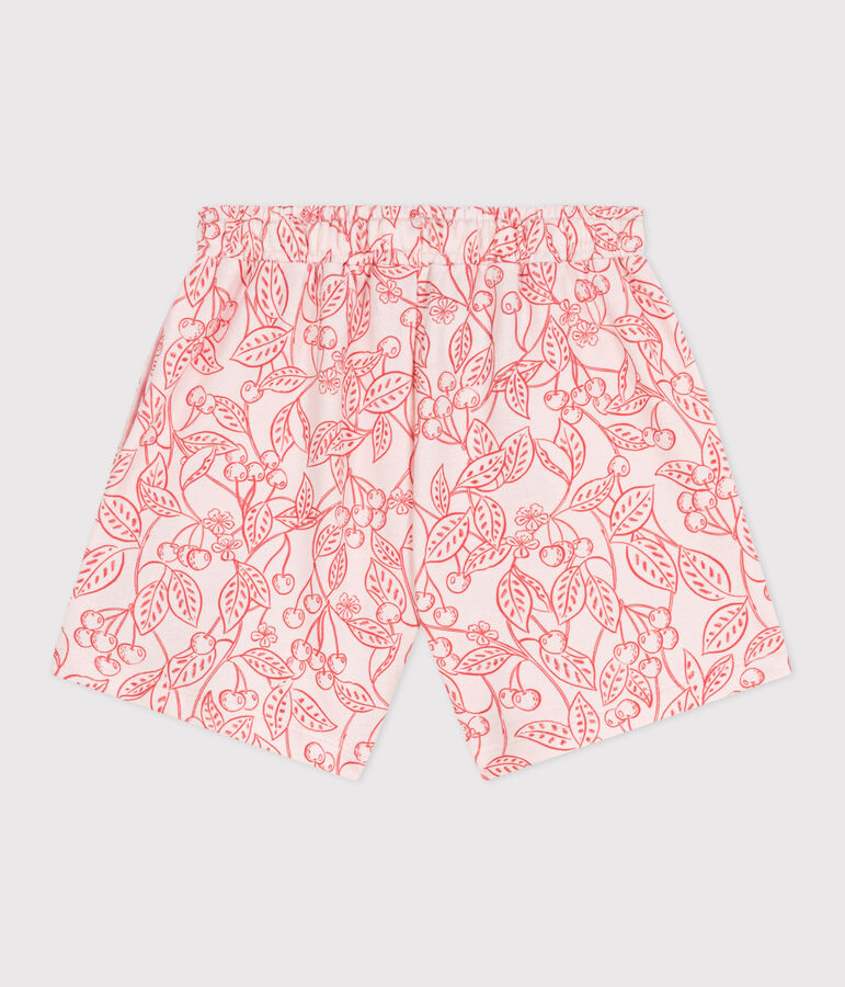 Shorts infantiles de algod&oacute;n con estampado rosa/rojo