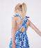 Vestido infantil largo de tirantes de algodón estampado azul MARSHMALLOW/ PORCELANA