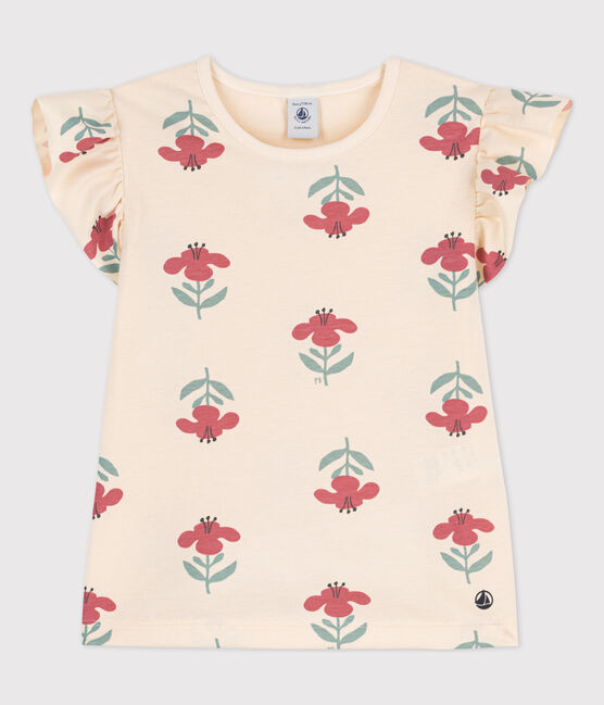 Camiseta estampada de algodón para niña blanco AVALANCHE+ENNEIGE/ MULTICO