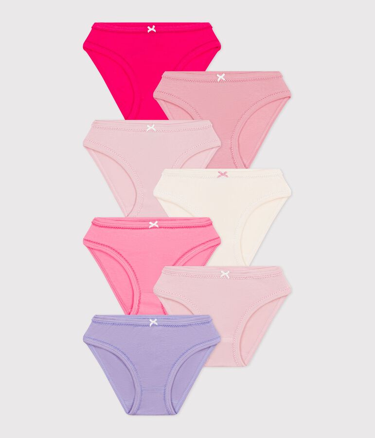 Juego de braguitas infantiles de algod&oacute;n lisas multicolor