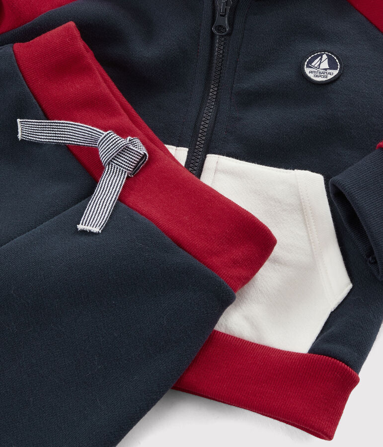 Conjunto de dos piezas para beb&eacute; ni&ntilde;o azul SMOKING/blanco MULTICO