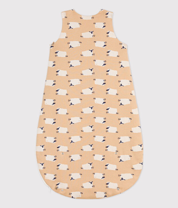 Saco de dormir de algod&oacute;n con motivo de oveja para beb&eacute; beige/multicolor