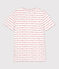 Camiseta L'ICONIQUE con cuello redondo de algodón orgánico de mujer blanco MARSHMALLOW/rojo TERKUIT