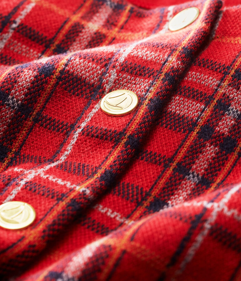 C&aacute;rdigan de cuadros para beb&eacute; ni&ntilde;a rojo/multicolor