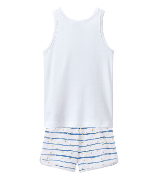 Pijama corto blanco ECUME/azul BLEU/ OR