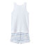 Pijama corto blanco ECUME/azul BLEU/ OR