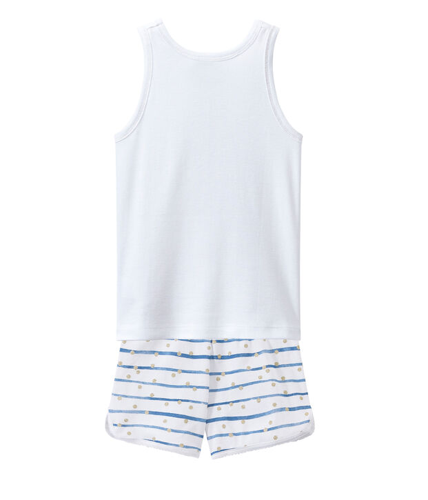 Pijama corto blanco/azul/amarillo