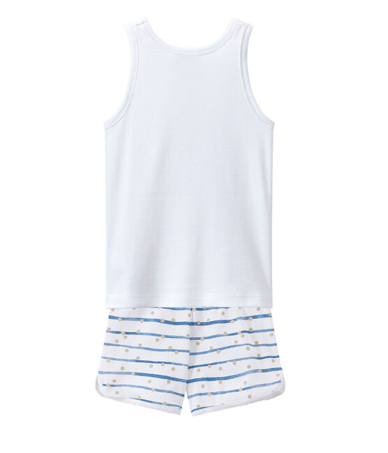 Pijama corto blanco ECUME/azul BLEU/ OR