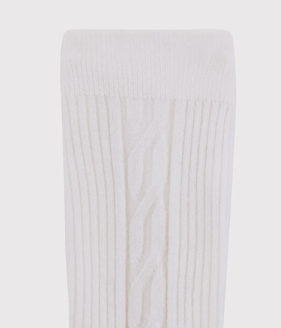 Pantis cálidos infantiles para niña blanco MARSHMALLOW