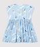 Vestido de manga corta de popelina de bebé niña azul JASMIN/blanco MULTICO