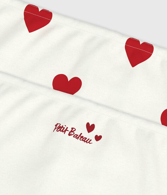 Juego de 2 culottes infantiles de algodón con estampado de corazones variante 1
