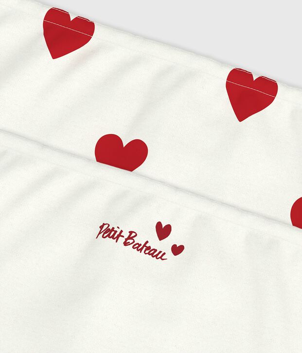 Juego de 2 culottes infantiles de algod&oacute;n con estampado de corazones multicolor