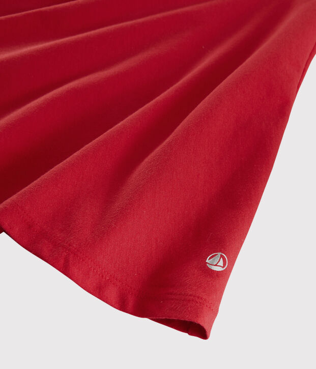 Vestido de manga corta de punto de ni&ntilde;a rojo