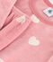 Pijama infantil de terciopelo con estampado de corazones rosa ROSEWOOD/ MARSHMALLOW