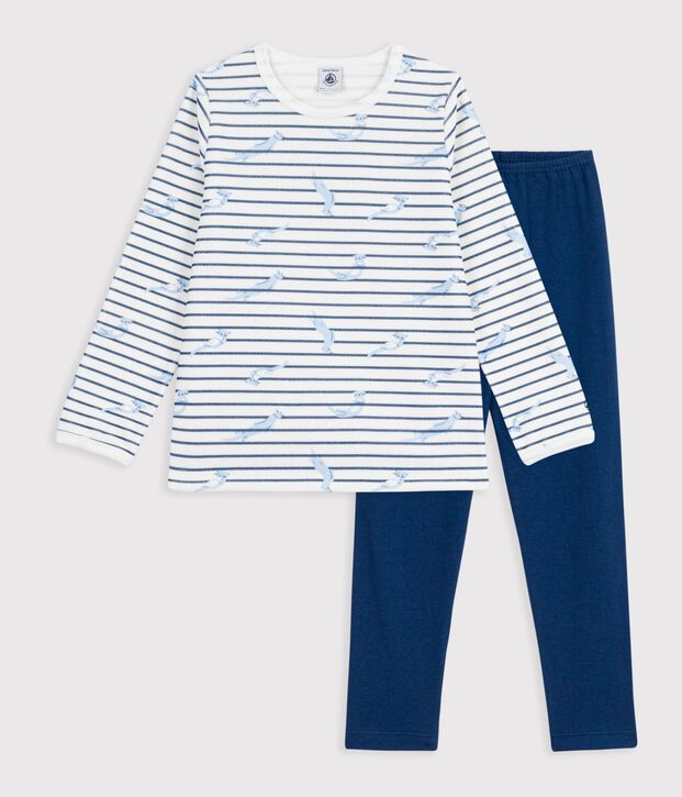 Pyjama  en velours blanco/azul/multicolor