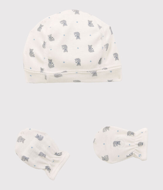 Juego de Gorro de recién nacido y manoplas de bebé de algodón orgánico variante 2