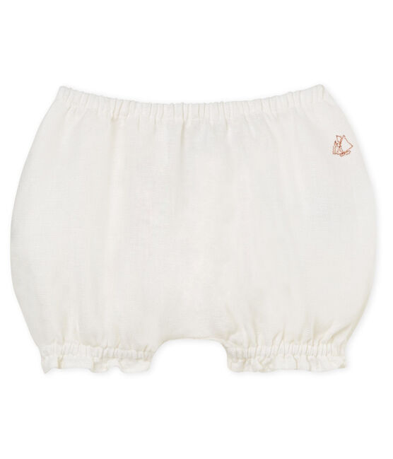 Braguitas bloomer de lino para bebé niña blanco MARSHMALLOW