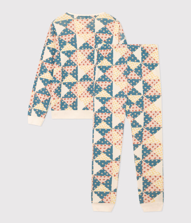 Pijama de algod&oacute;n patchwork para mujer crudo/multicolor