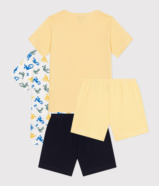 Juego de 2 pijamas con pantal&oacute;n corto infantiles de algod&oacute;n multicolor