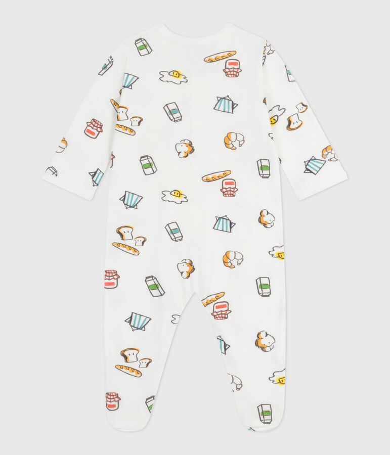 Pijama de t&uacute;bico estampado para beb&eacute; blanco/multicolor