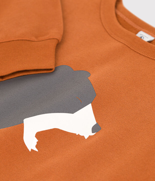 Sudadera estampada de mulet&oacute;n de ni&ntilde;a / ni&ntilde;o marron