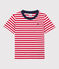 Camiseta de algodón de manga corta para niño rojo PEPS/blanco MARSHMALLOW