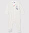 Pijama enterizo de París de algodón de bebé niña blanco MARSHMALLOW/azul MEDIEVAL