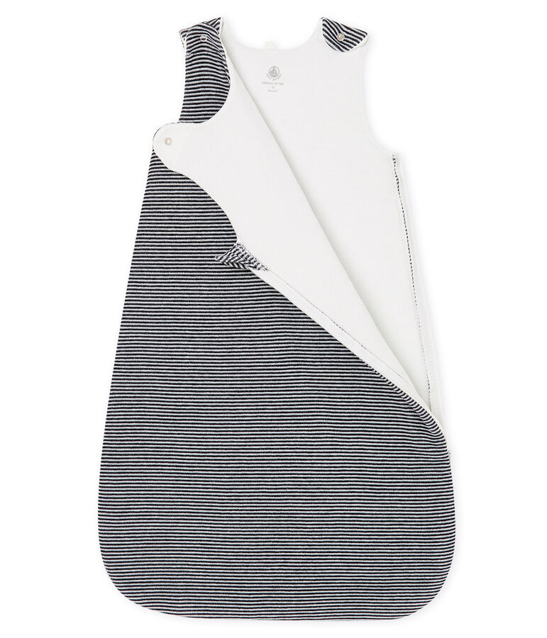 Saco de terciopelo para beb&eacute; azul/blanco