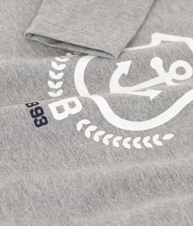 Camiseta de algod&oacute;n de manga larga para ni&ntilde;o gris