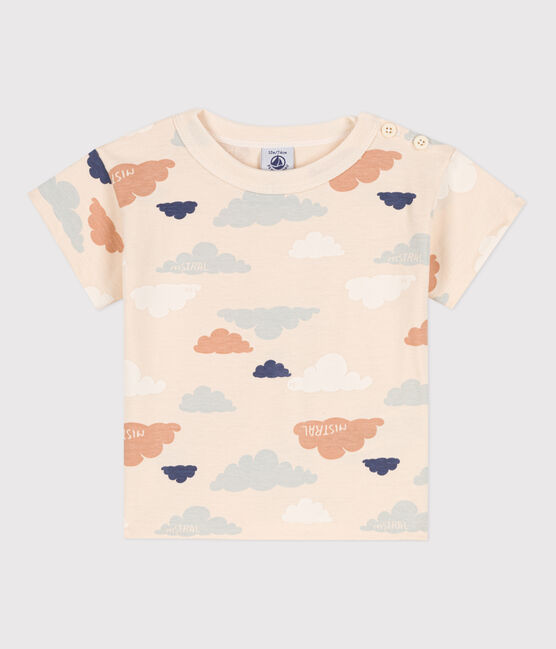 Camiseta estampada de manga corta de punto para bebé blanco AVALANCHE/ MULTICO