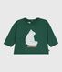 Camiseta de algodón de manga larga con estampado de gato para bebé
