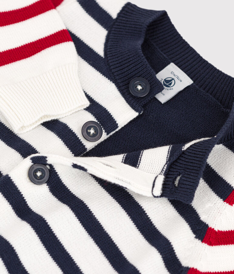 C&aacute;rdigan de punto tricotado de algod&oacute;n para beb&eacute; blanco MARSHMALLOW/blanco MULTICO