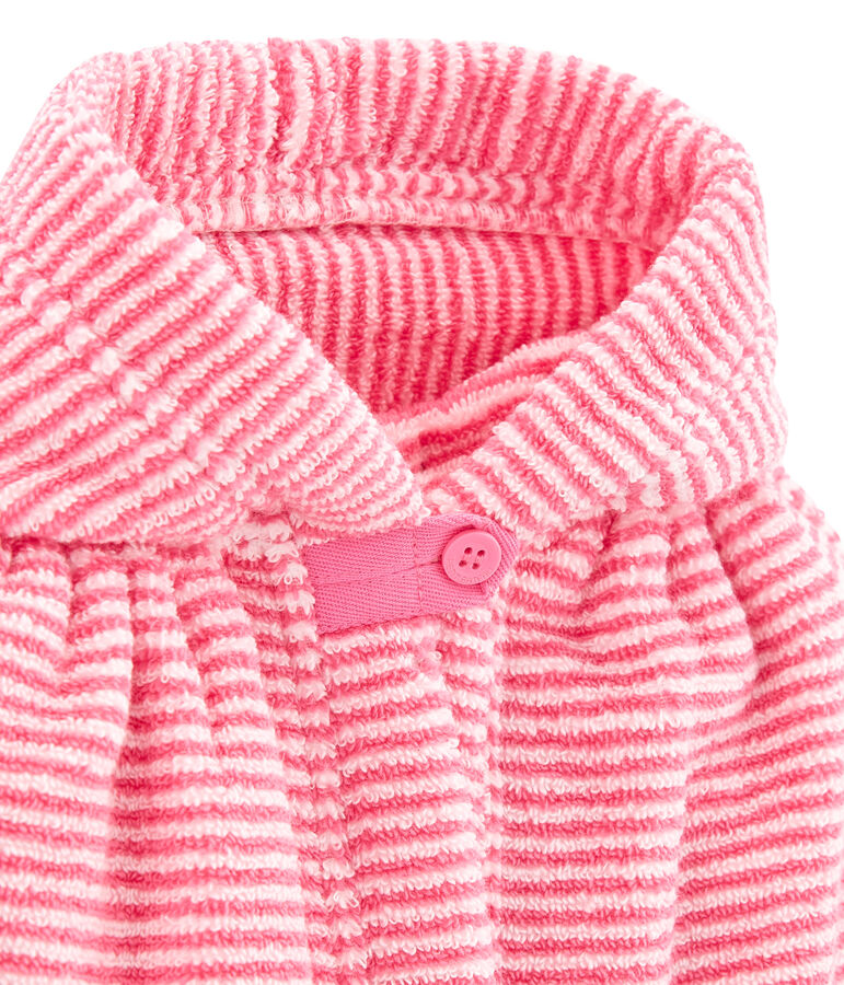 Capa de ba&ntilde;o de rayas para beb&eacute; rosa/blanco