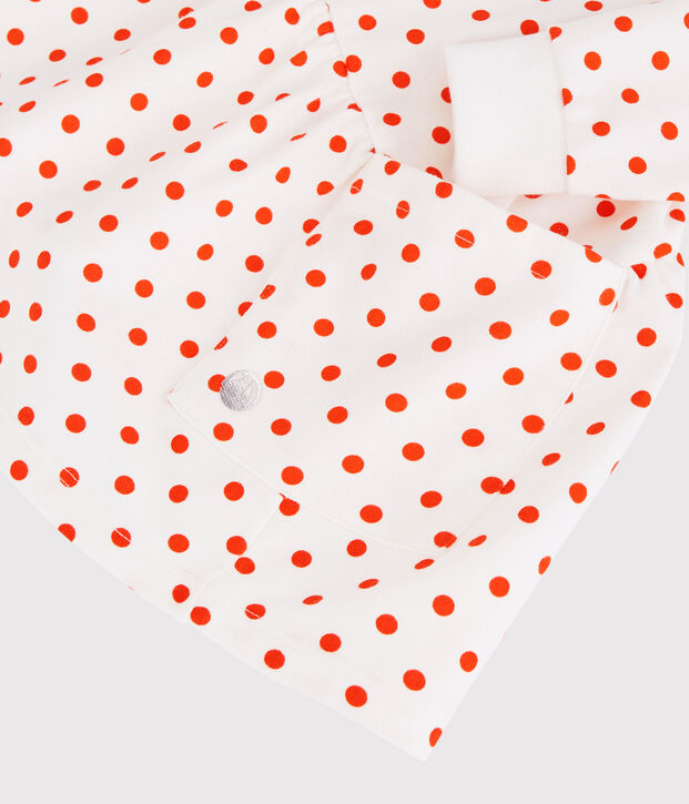 Vestido de mulet&oacute;n de beb&eacute;. blanco/naranja