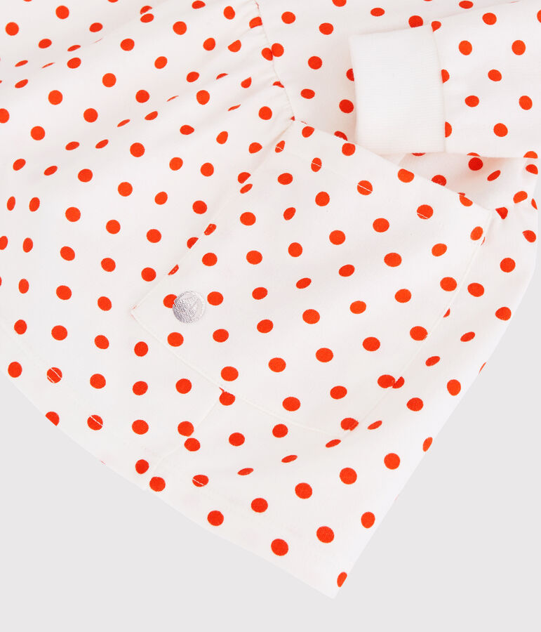 Vestido de mulet&oacute;n de beb&eacute;. blanco/naranja