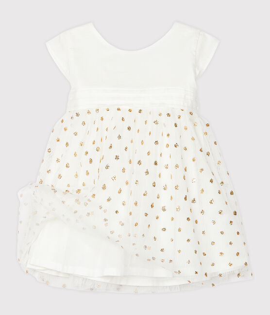 Vestido para bebé niña blanco MARSHMALLOW/amarillo OR